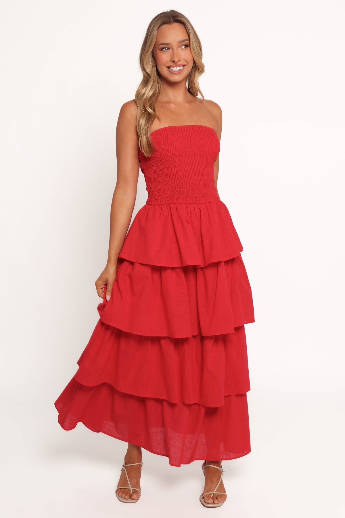Arcadia Maxi Strapless Dress - Red - Image 2