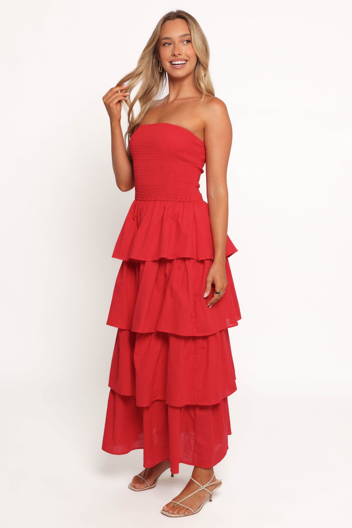 Arcadia Maxi Strapless Dress - Red - Image 3