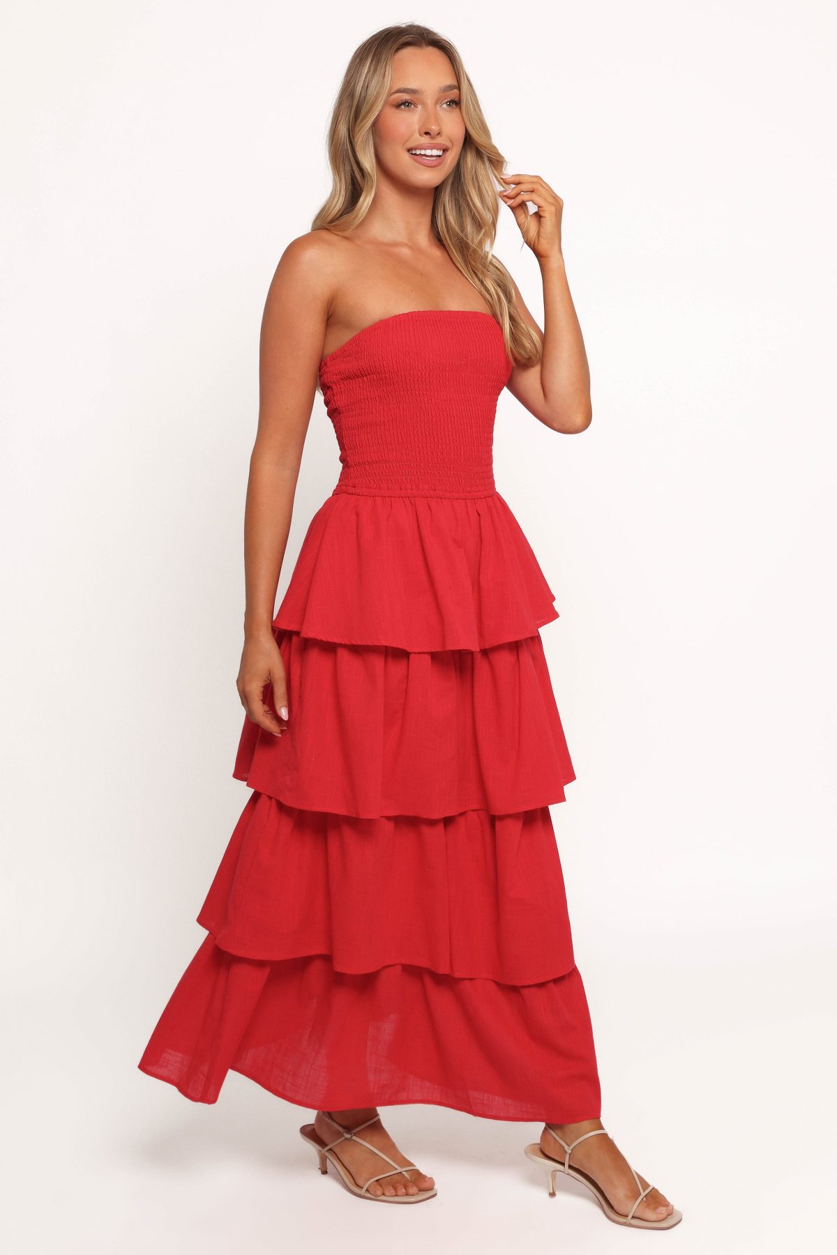 Arcadia Maxi Strapless Dress - Red - Image 5