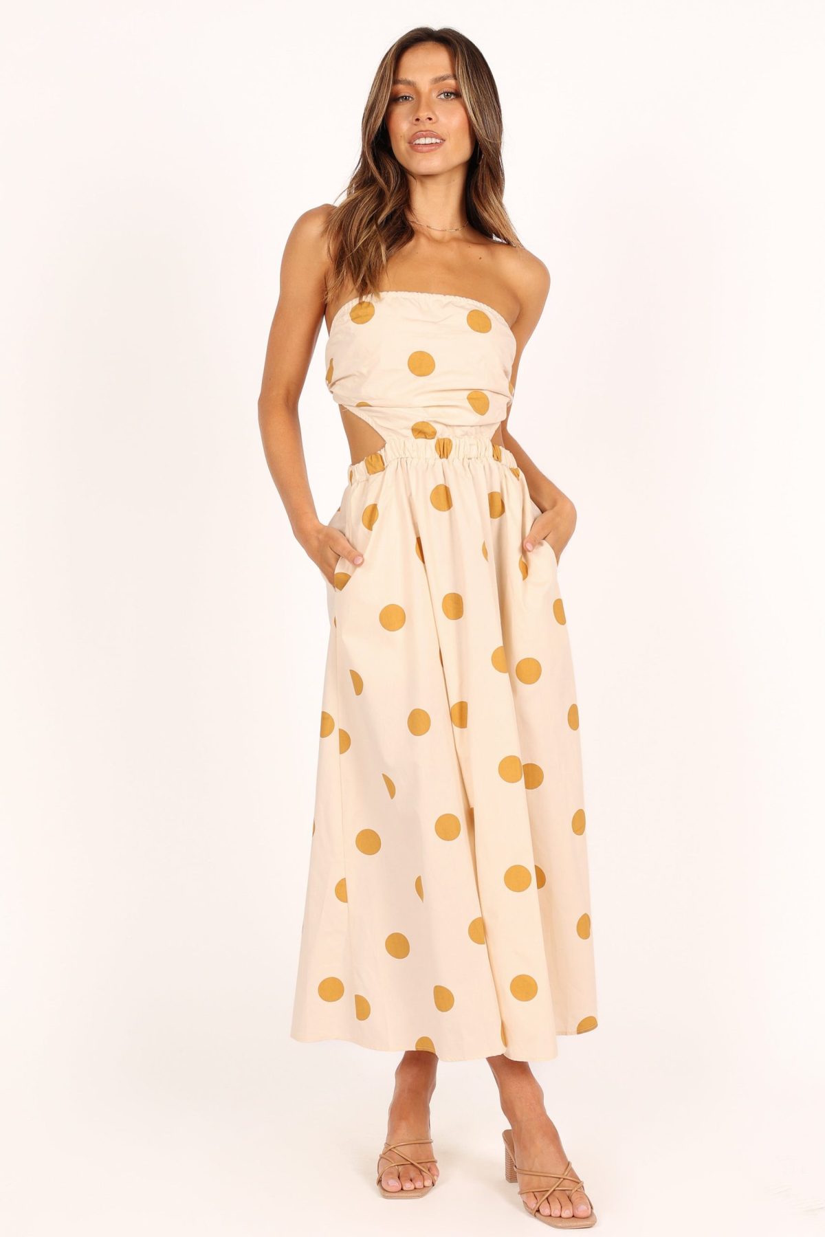 Angelique Dress - Beige Spot - Image 8