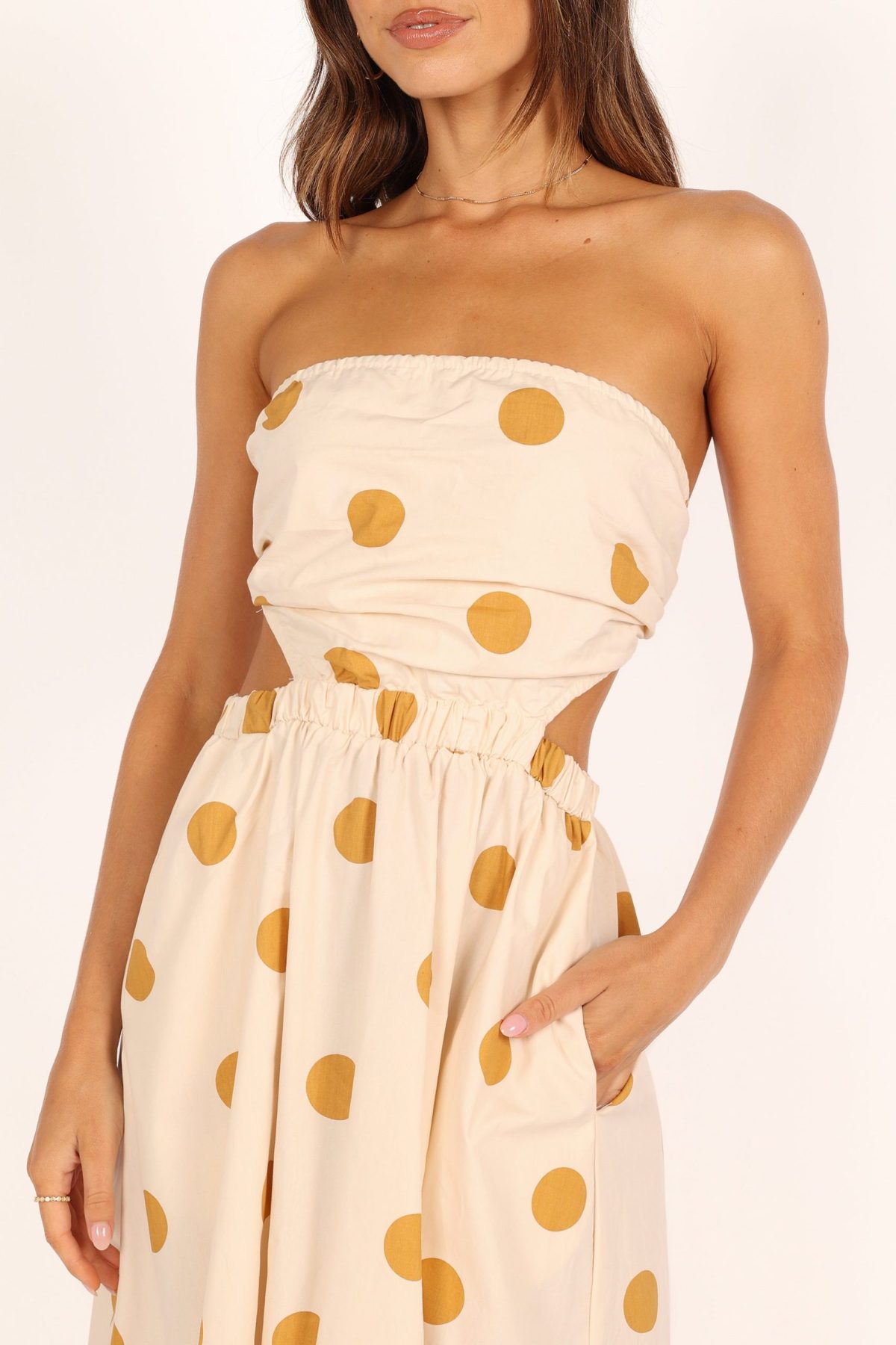 Angelique Dress - Beige Spot - Image 4