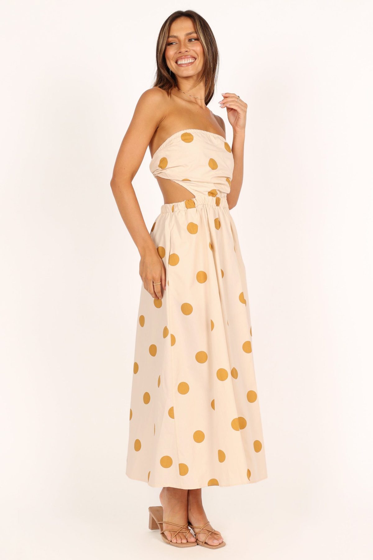 Angelique Dress - Beige Spot - Image 7