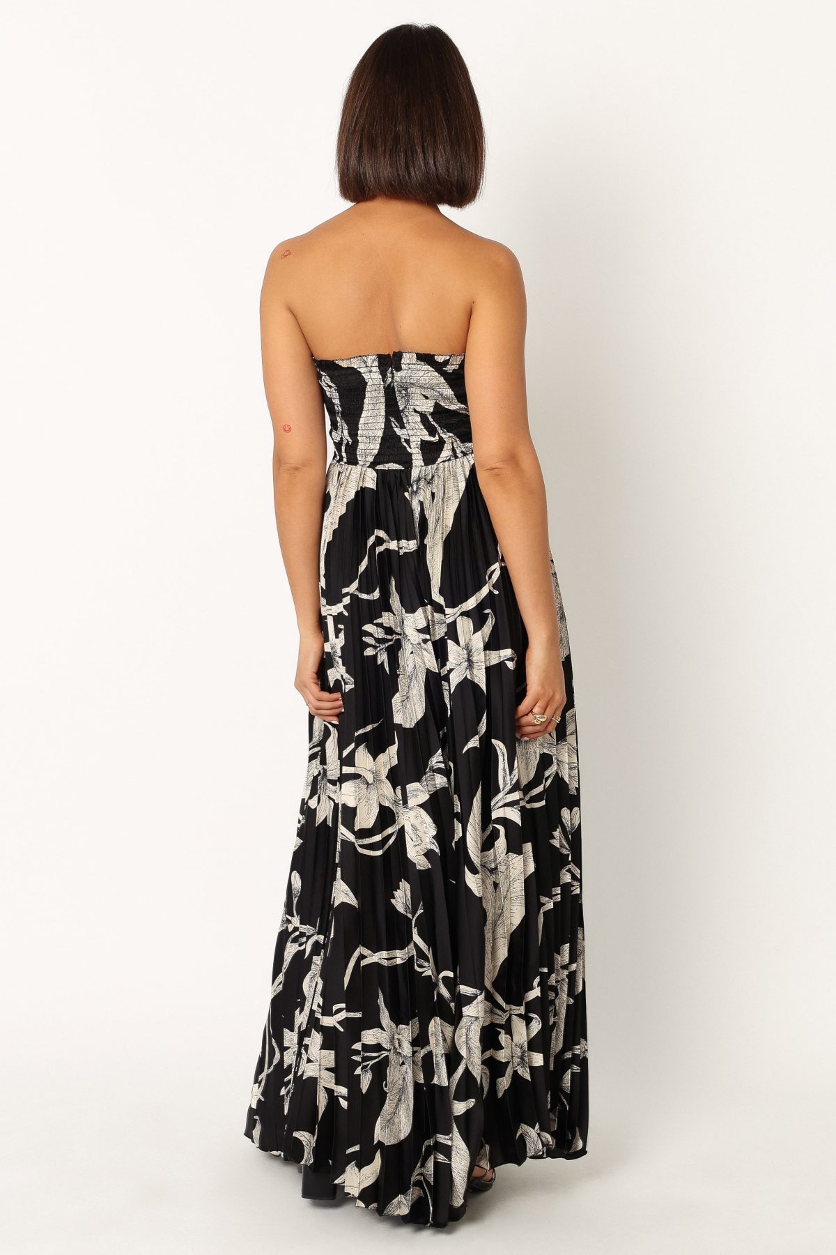 Angelique Strapless Maxi Dress - Black Floral - Image 5