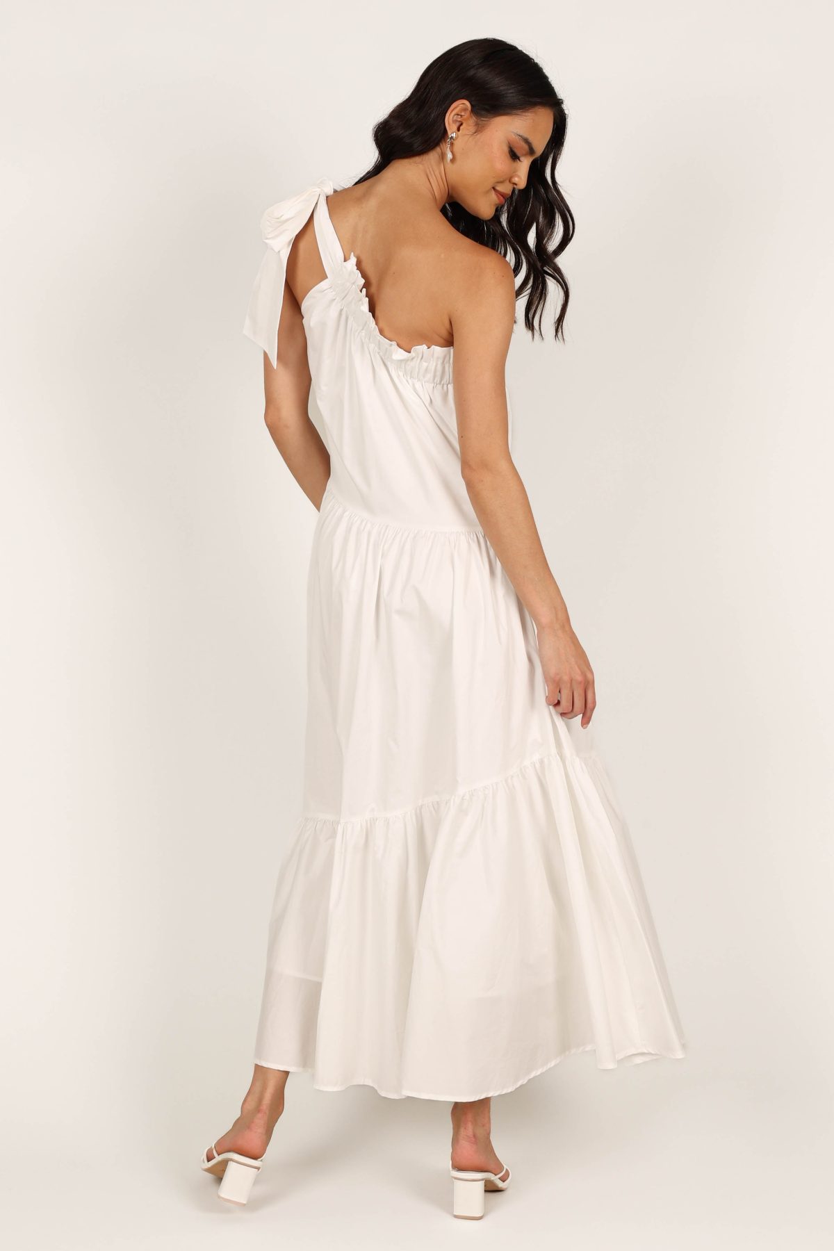 Ava One Shoulder Maxi Dress - White - Image 5