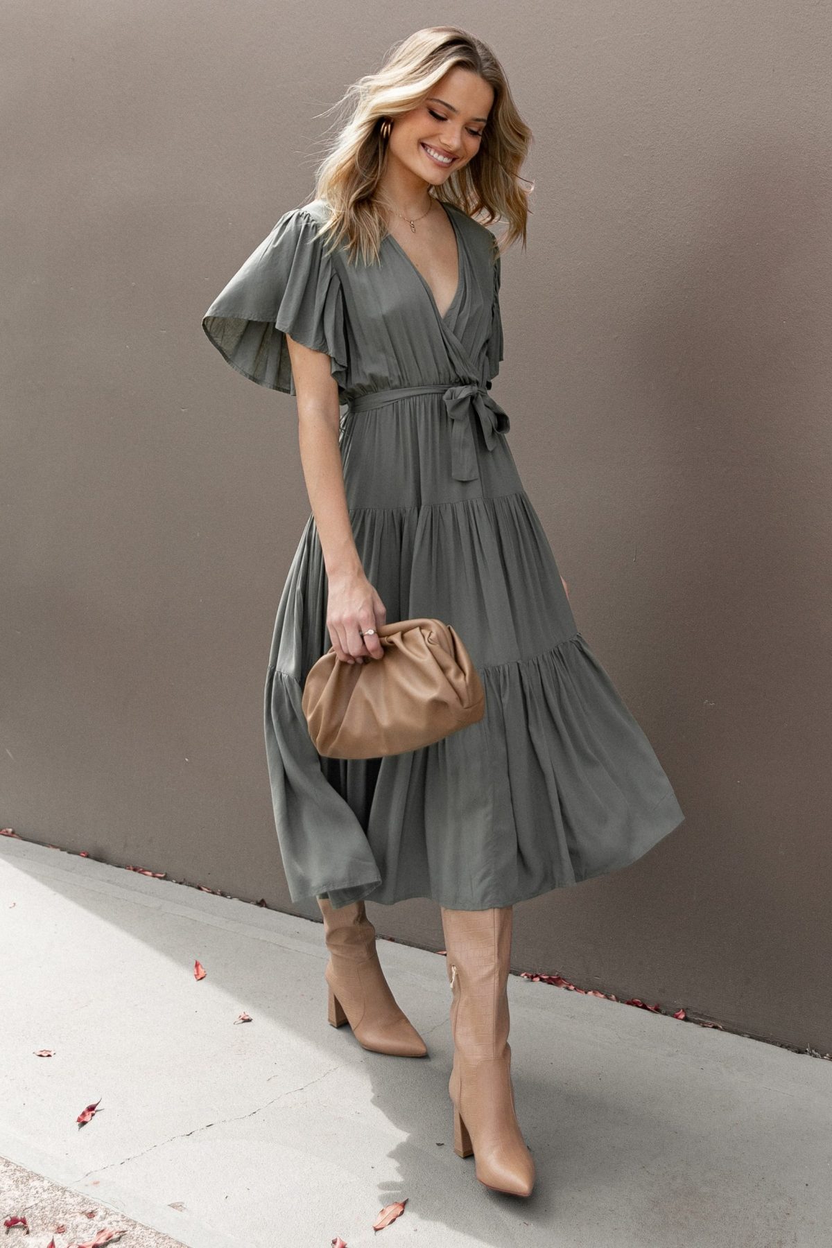 Barker Dress - Olive - Image 2