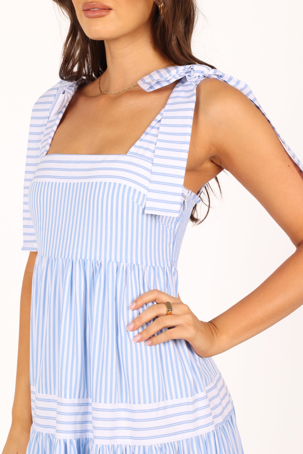 Bella Maxi Dress - Blue Stripe - Image 2