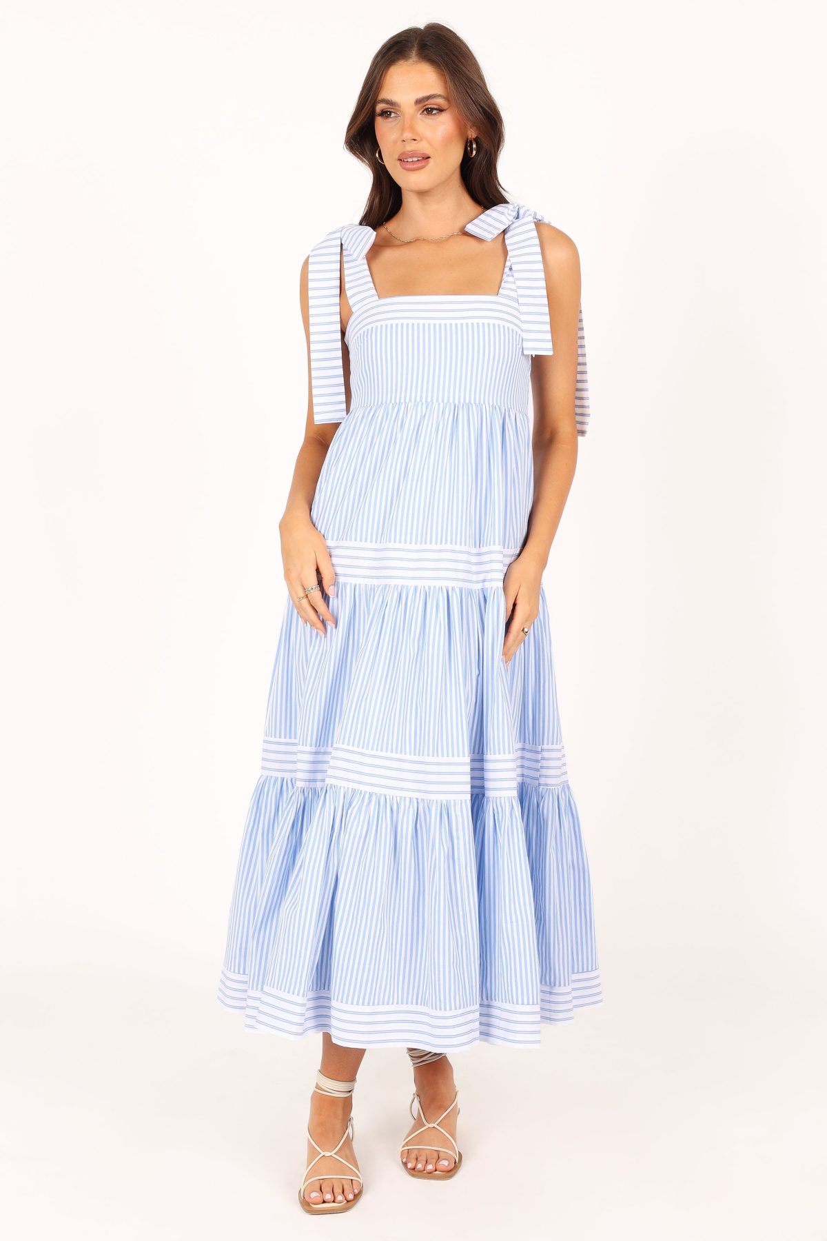 Bella Maxi Dress - Blue Stripe - Image 3