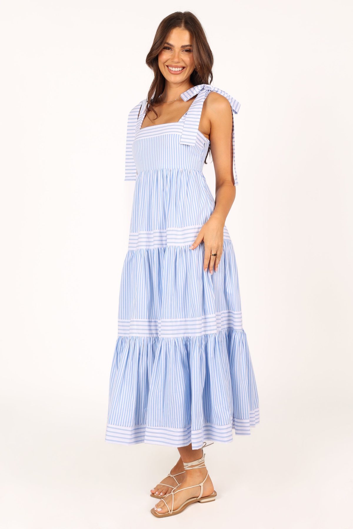 Bella Maxi Dress - Blue Stripe - Image 4