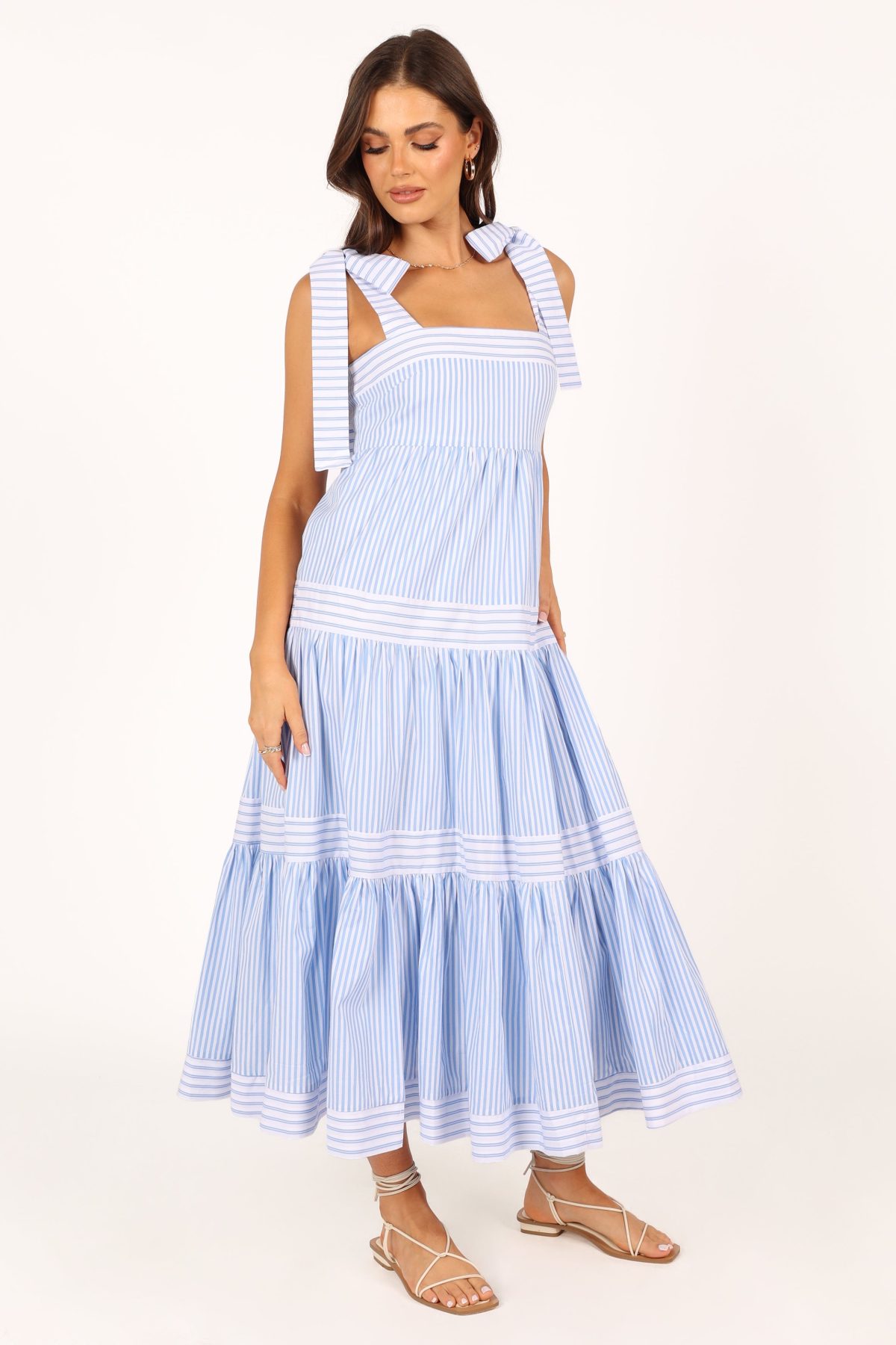 Bella Maxi Dress - Blue Stripe - Image 8