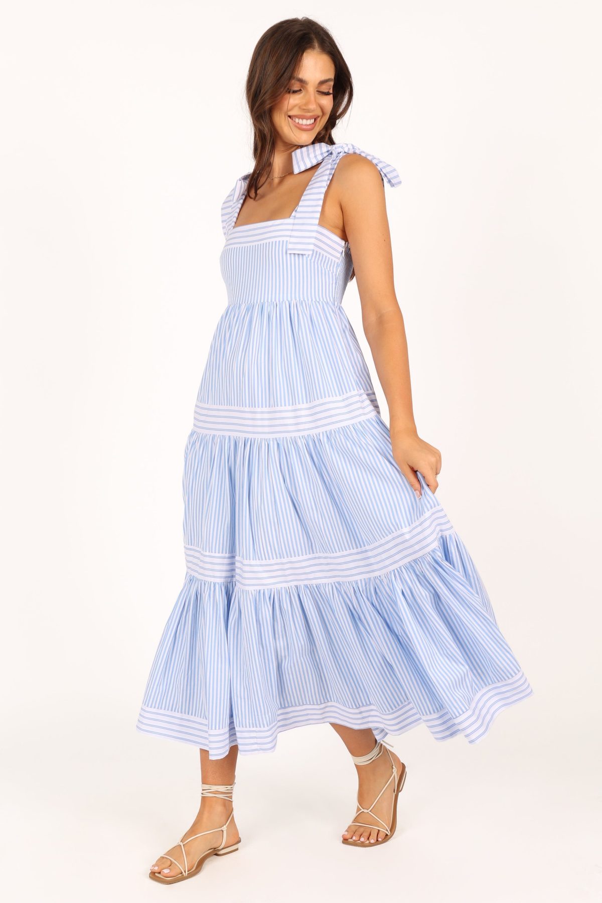Bella Maxi Dress - Blue Stripe - Image 10