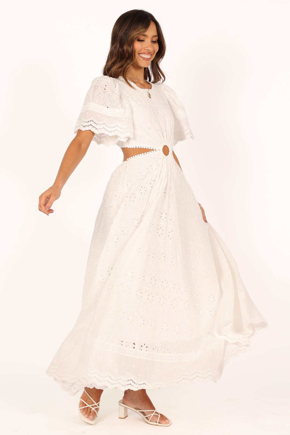 Merletto Cut Out Maxi Dress - White - Image 2
