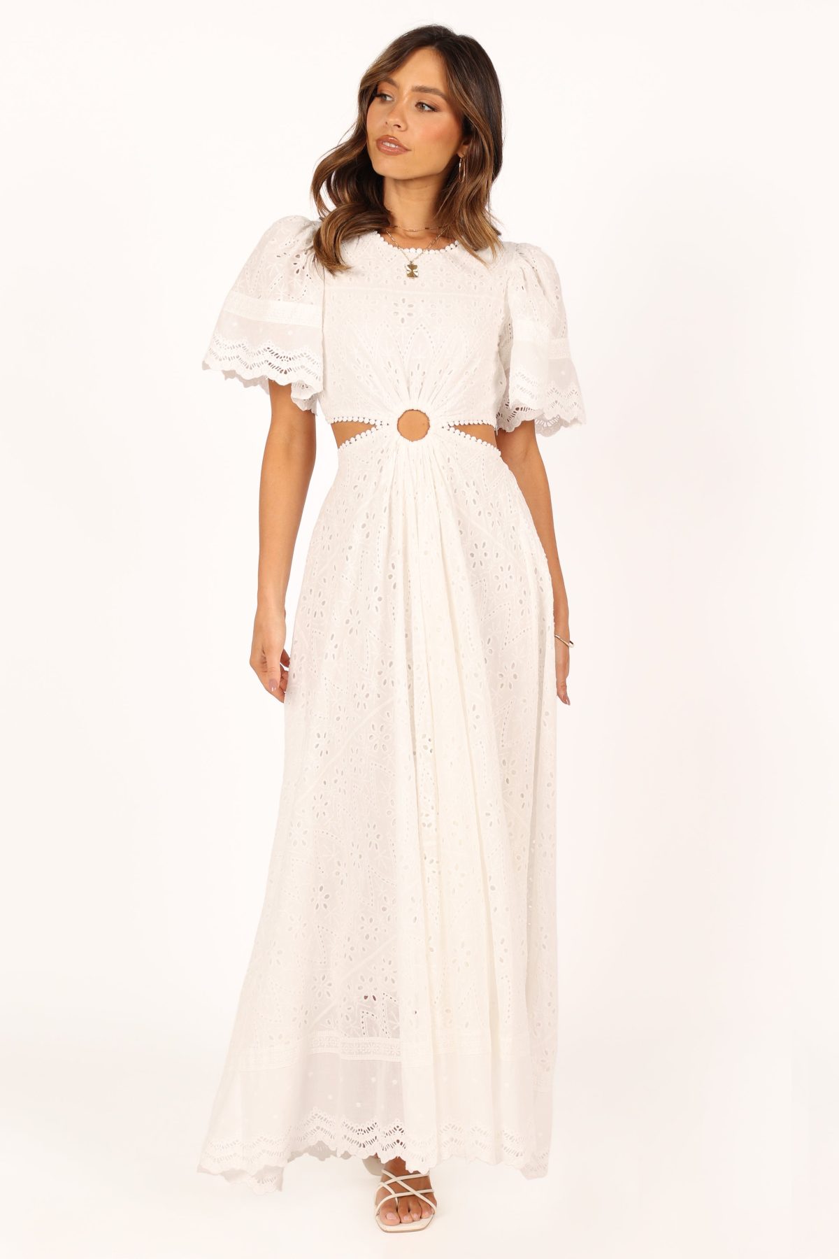 Merletto Cut Out Maxi Dress - White - Image 4