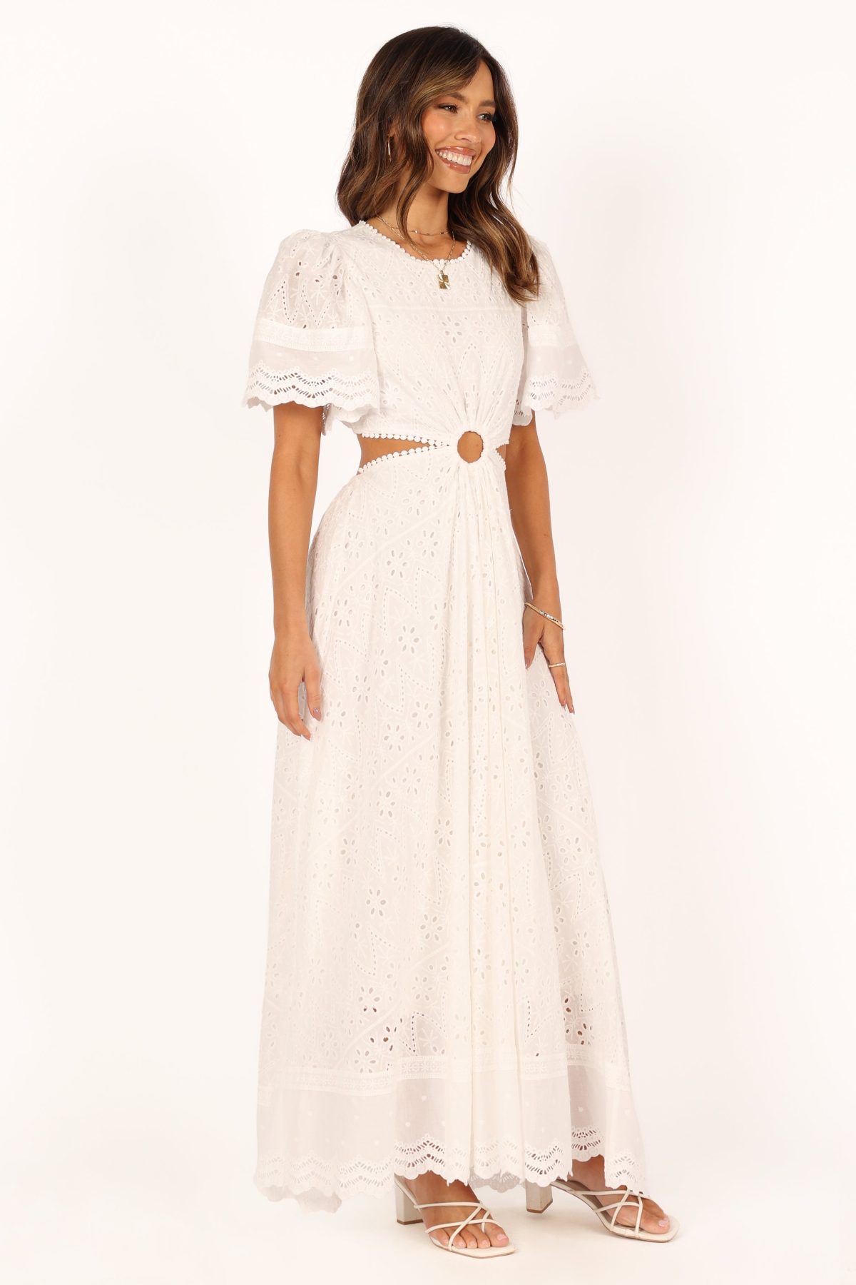 Merletto Cut Out Maxi Dress - White - Image 6