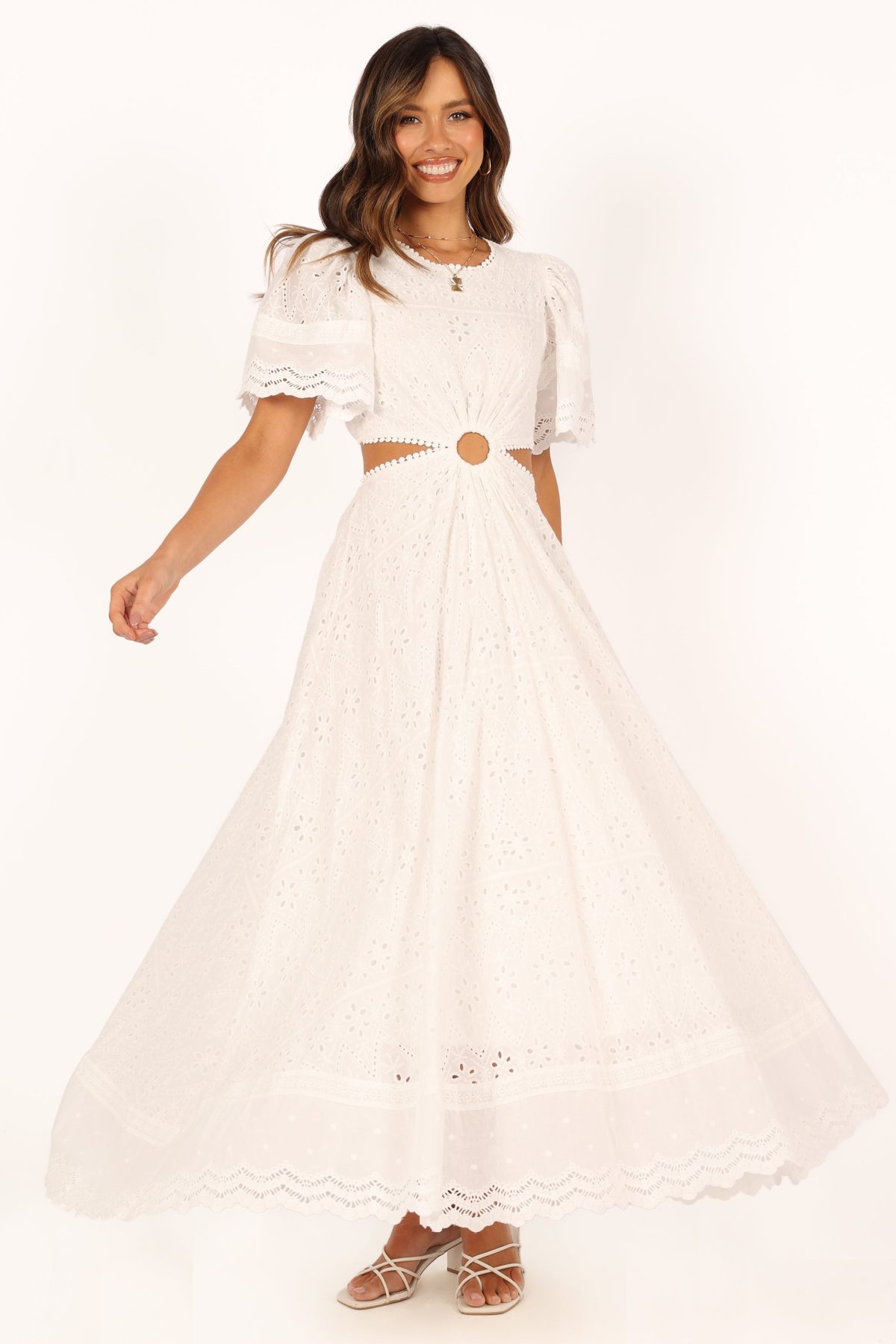 Merletto Cut Out Maxi Dress - White - Image 7