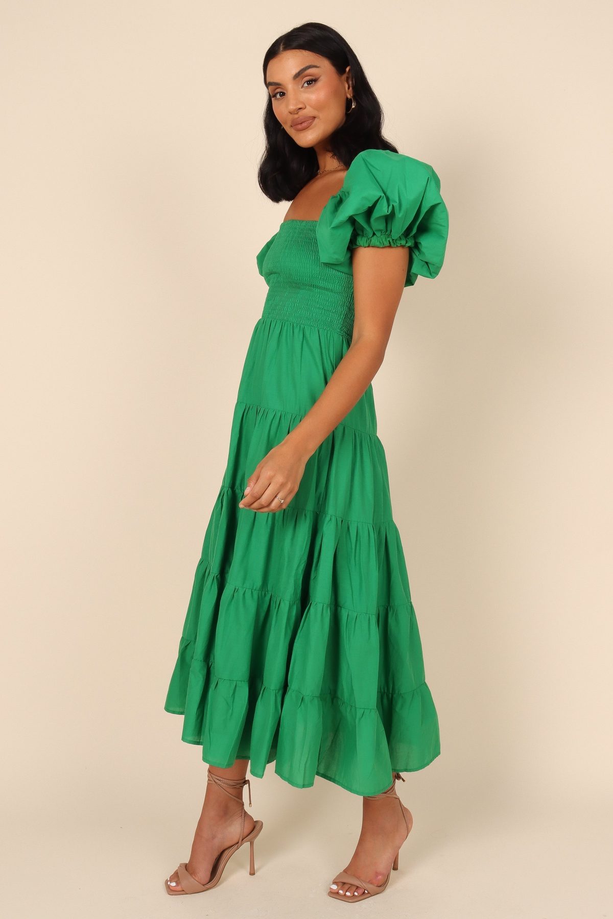 Morgan Tiered Dress - Green - Image 3