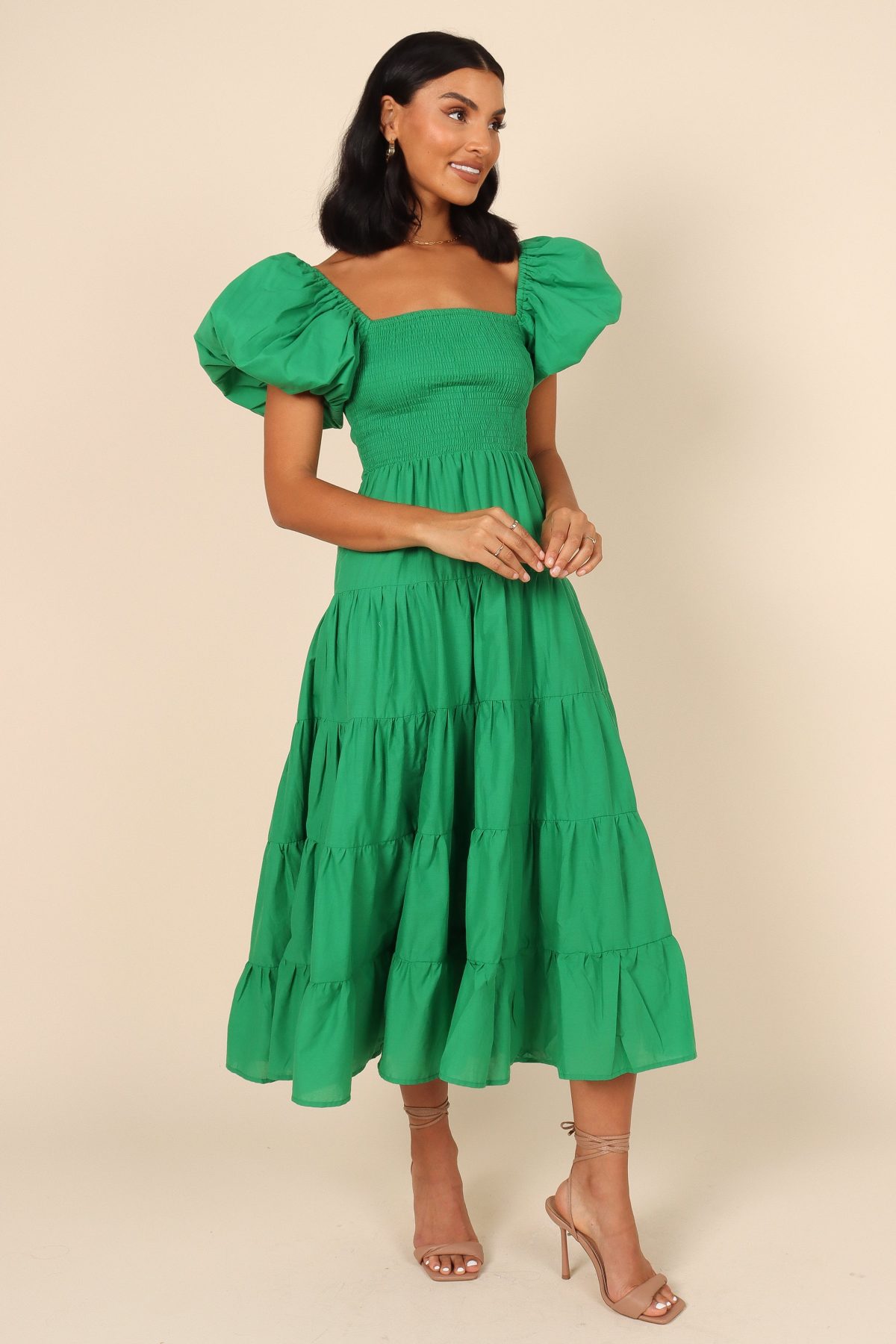 Morgan Tiered Dress - Green - Image 5