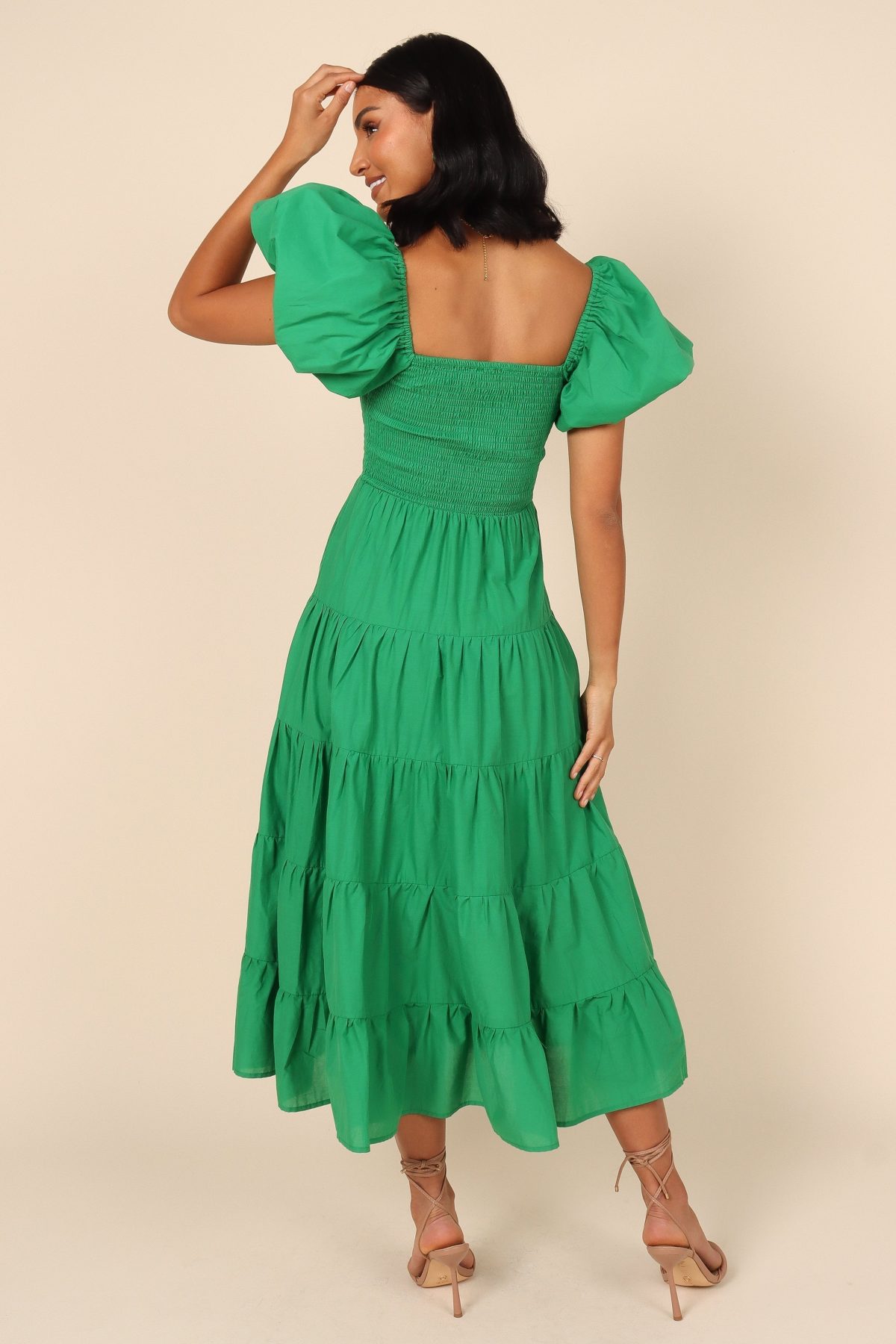 Morgan Tiered Dress - Green - Image 6