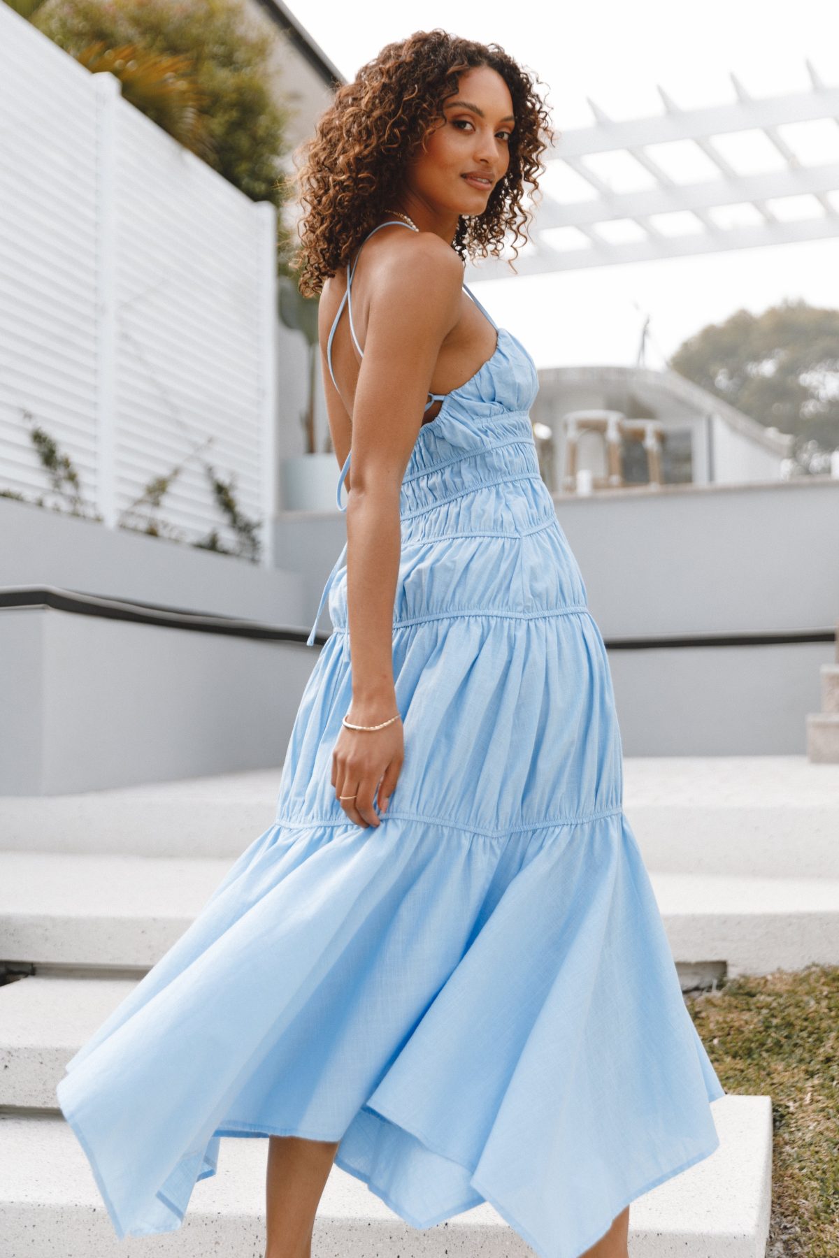 Riley Midi Dress - Blue - Image 3