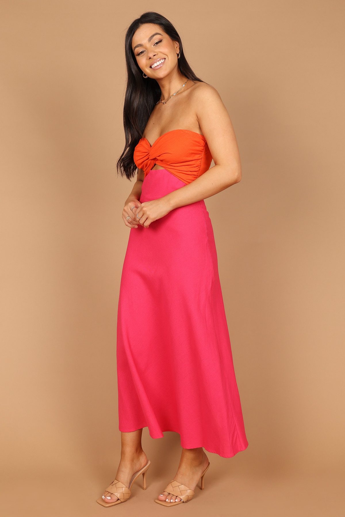 Rosetta Dress - Fuchsia/Orange - Image 3