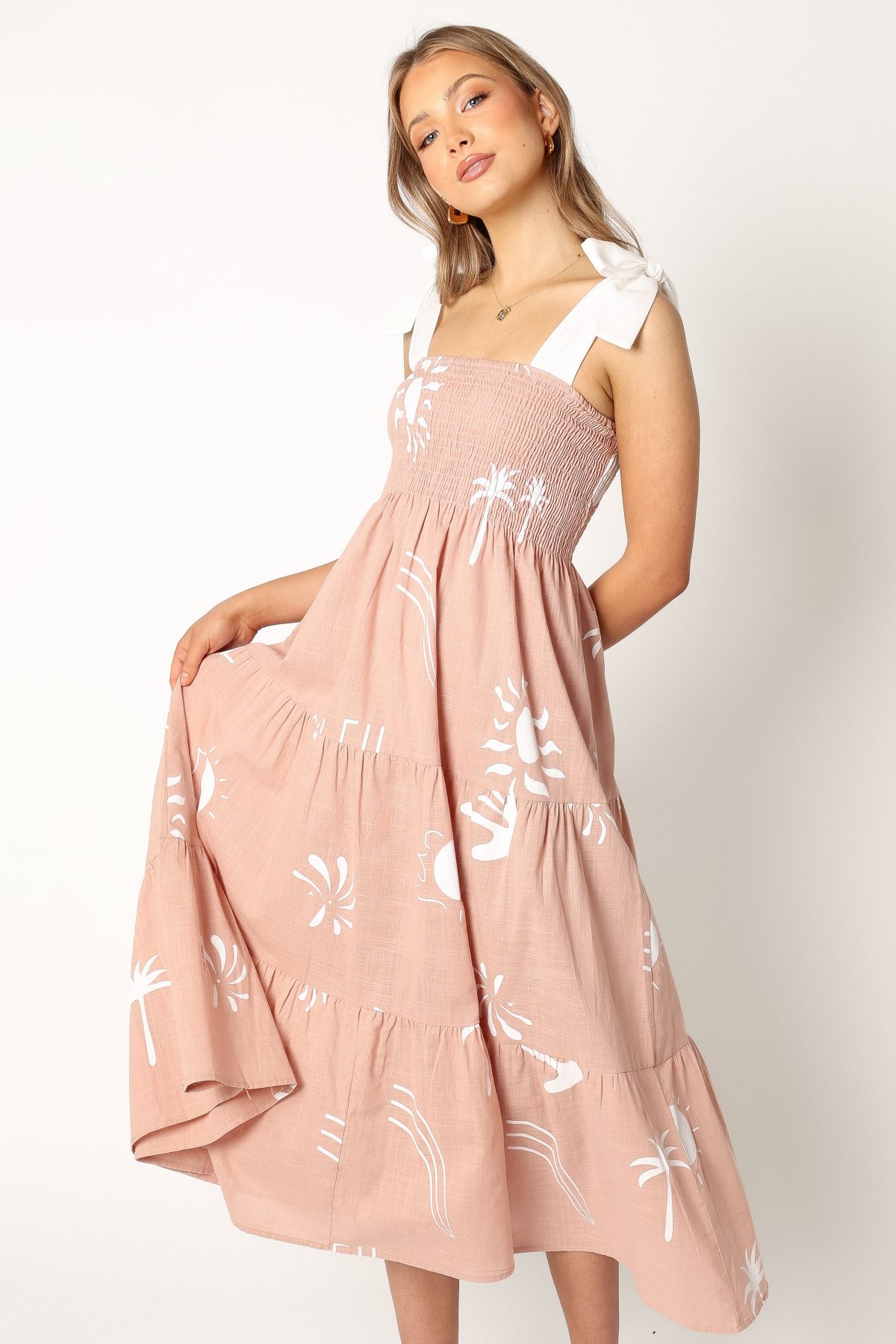 Sarelle Midi Dress - Tan Blush - Image 4