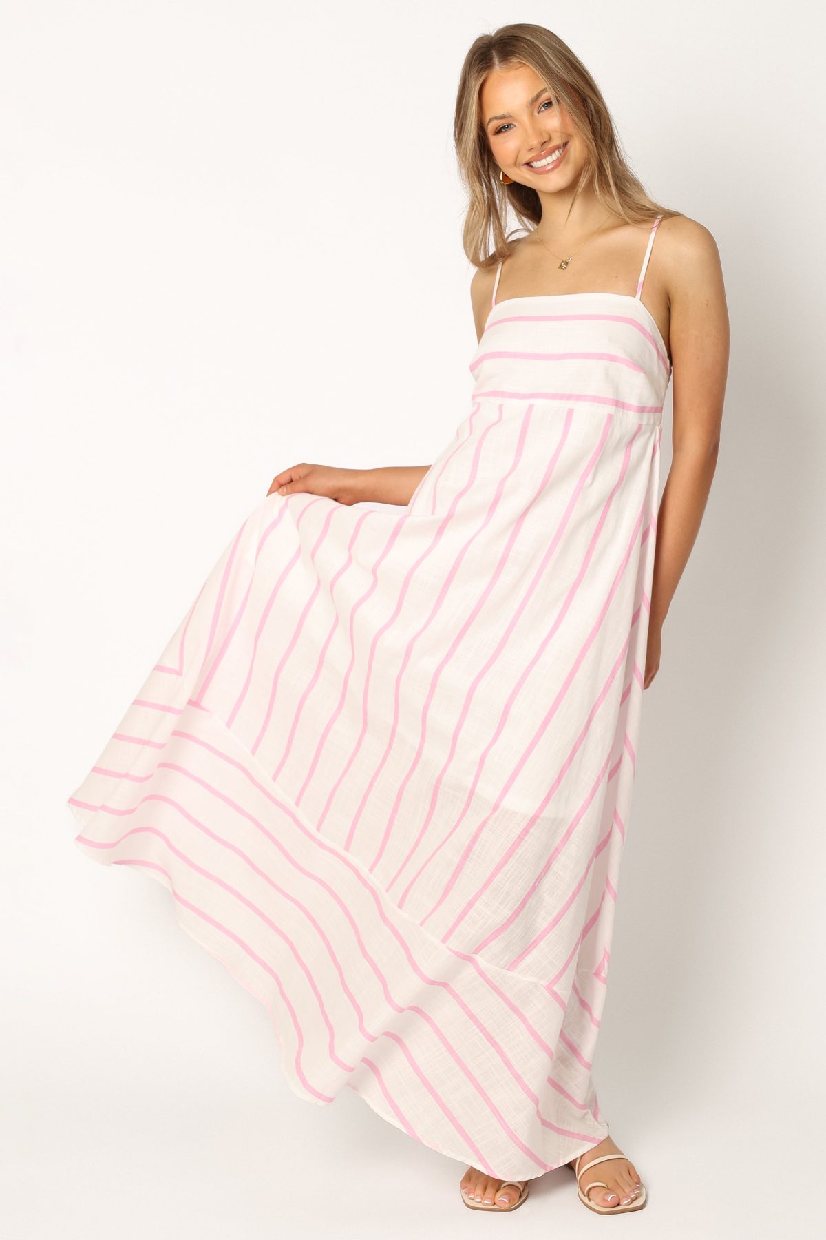 Seville Maxi Dress - Pink Stripe - Image 3