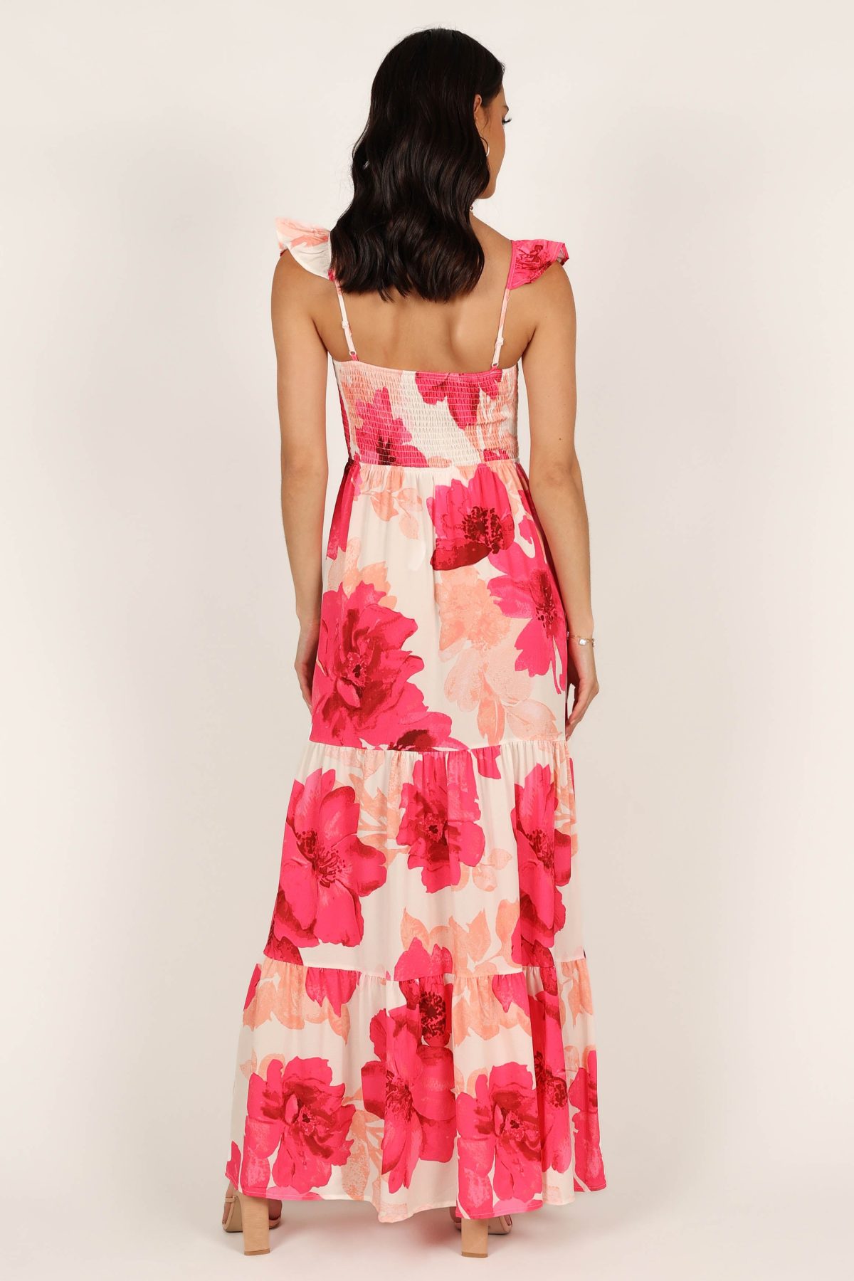 Tilly Shirred Maxi Dress - Pink - Image 4