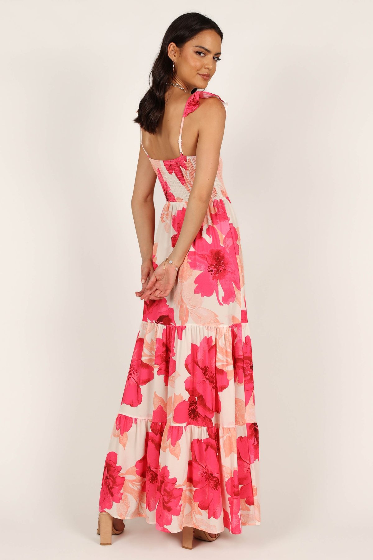 Tilly Shirred Maxi Dress - Pink - Image 5