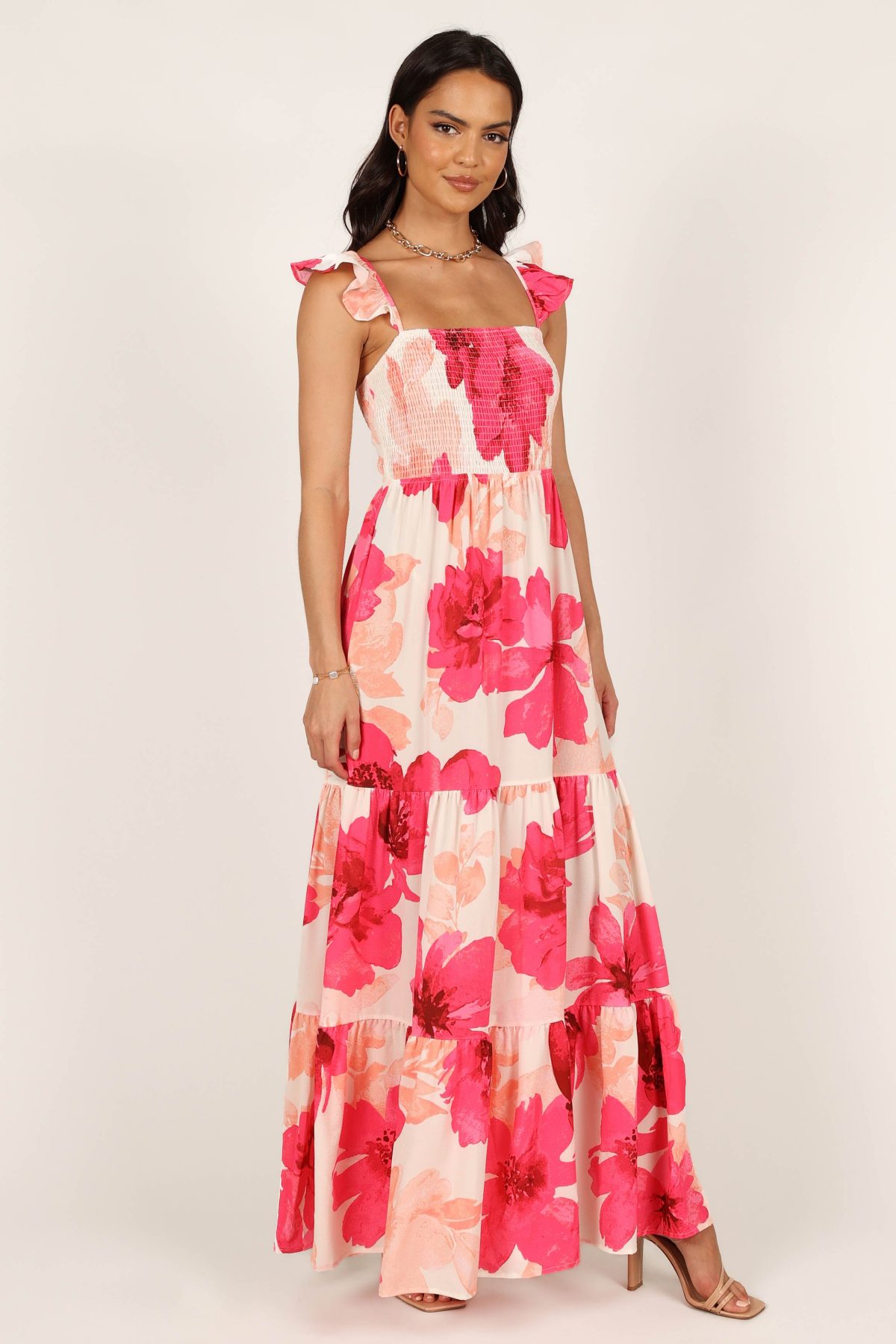 Tilly Shirred Maxi Dress - Pink - Image 6