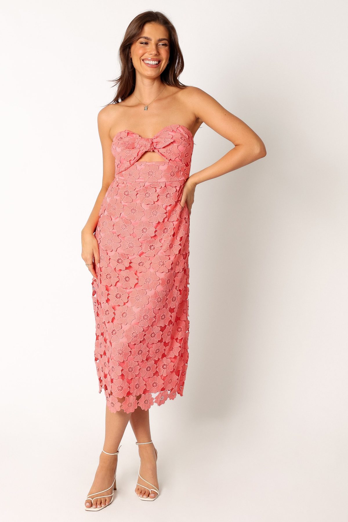 Tyler Strapless Midi Dress - Watermelon - Image 8