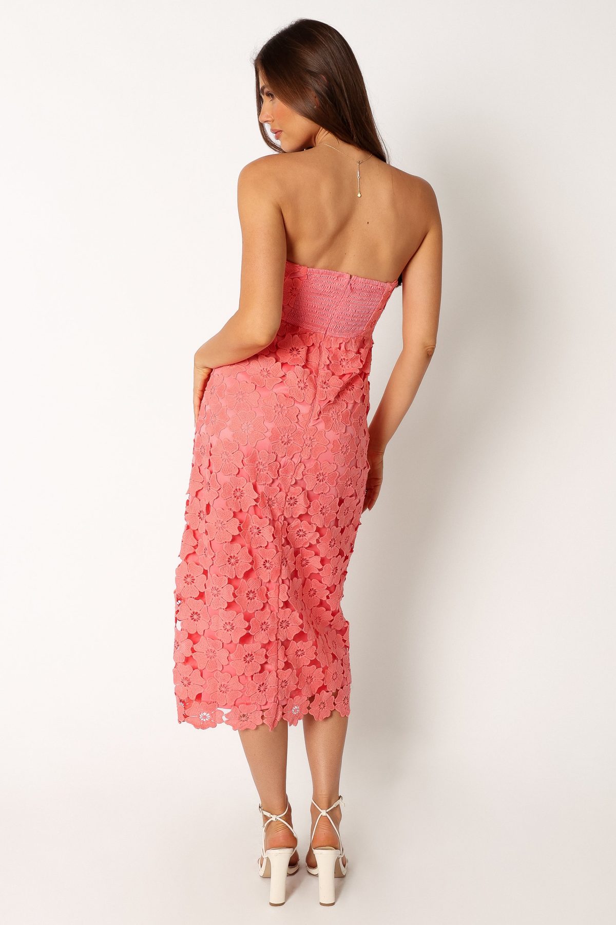 Tyler Strapless Midi Dress - Watermelon - Image 6